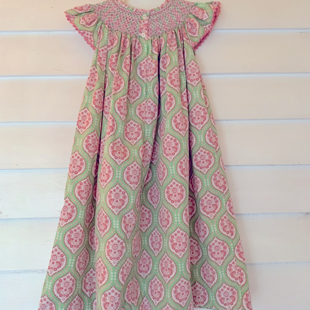 Flutter Sleeve Smocked Dress